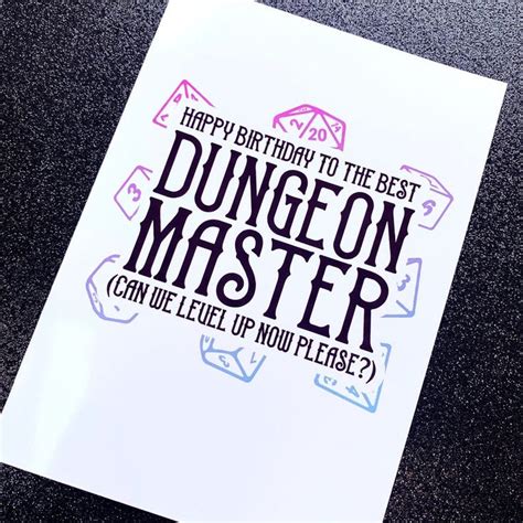 Dm Birthday Card Dungeons And Dragons Card Dungeon Master Etsy