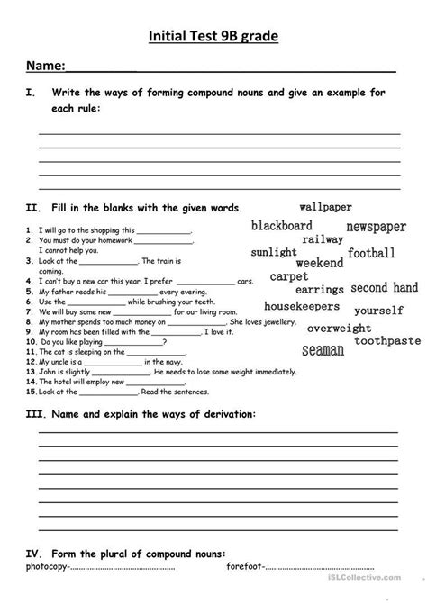 English For Th Graders Worksheets