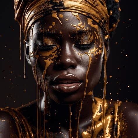 Premium Ai Image Belleza Afroamericana Negra Con Ojos Cerrados Y