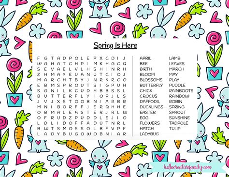 Spring Word Search Free Printable - template.insidethehood.com