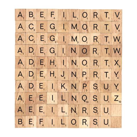 English Letter Set (100 tiles) – Wooden Scrabble Tiles for DIY Crafts ...