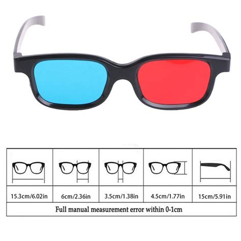 Buy Universal Black Frame Red Blue Cyan Anaglyph 3d Glasses 02mm For Movie Game Dvd At