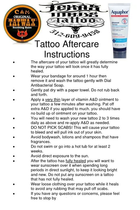 tattoo aftercare instructions aquaphor - Good Throw Newsletter Pictures