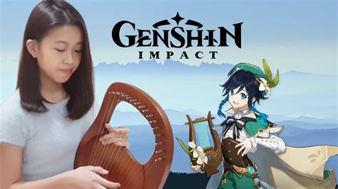 Genshin Impact Reminiscence Main Theme Lyre Harp Cover Youtube