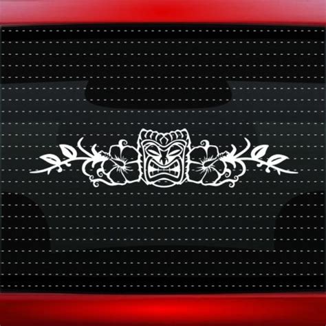 Hibiscus 9 Hawaiian Flower Cute Car Decal Window Sticker Tiki Head 20