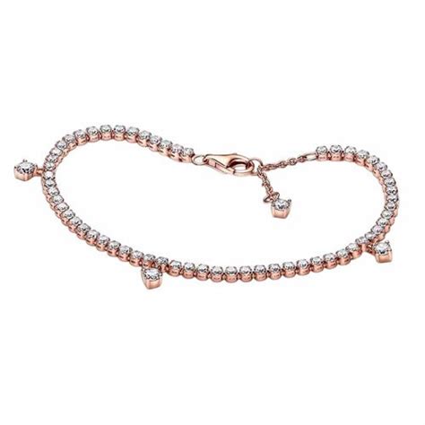 Vòng Đeo Tay Pandora Sparkling Drops Tennis Bracelet 582401C01 Màu Vàng