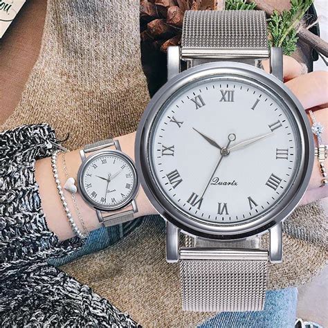 Women Silver Watches Fashion Watches Ladies Casual Wrist Watch Quartz ...