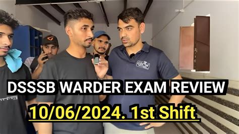 Dsssb Warder Exam Analysis June Shift Ist Dsssb Youtube