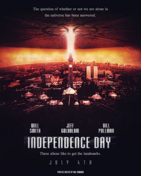 Independence Day (1996) Movie Poster (Fan Made) ~ Location Is Birmingham, UK : r/ID4