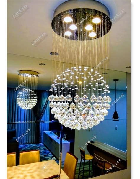 Lustre De Cristal Globo Sala Jantar Cm Por Metro Altura Mercado Livre