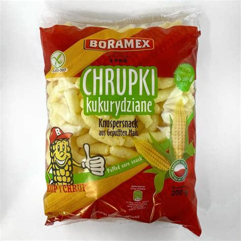 BORAMEX Chrupki Kukurydziane Zwyczajne 200g Crispy Corn Snacks