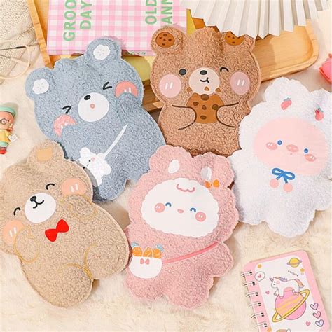 Cartoon Portable Hand Warmer Plush Bear Hot Water Bottle Bag Winter Warm Supply Hot Water
