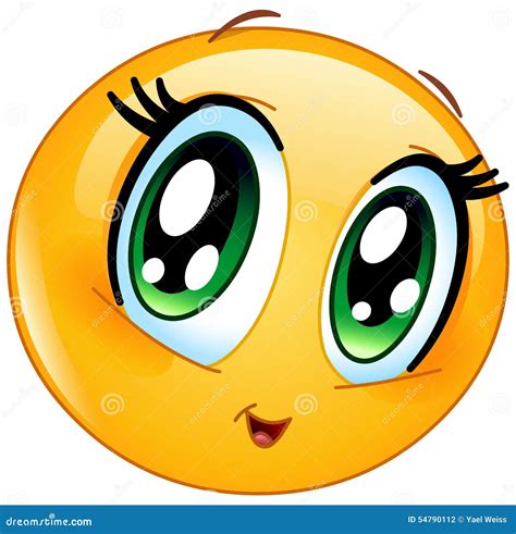 Cute Female Emoticon Smiley Royalty Free Vector Image Emoticone Anime