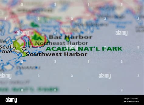 Acadia national park maps hi-res stock photography and images - Alamy