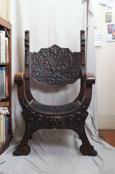 Heavily Carved Oak Roman Chair At 1stdibs Antique Roman Chair Roman Chair Furniture Roman