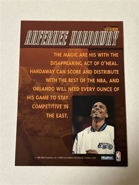 Skybox Premium Anfernee Hardaway Larger Than Life B Magic Ebay