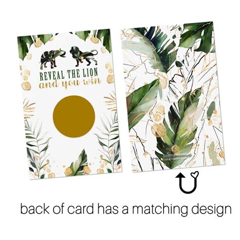 Greenery Jungle Scratch Off Cards 30 Pack Tropical Baby Etsy