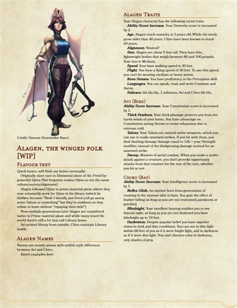 A Homebrew Race I Created R Dnd