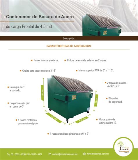 Contenedor De Basura De Lamina De Acero De Alta Capacidad De M3 Carga