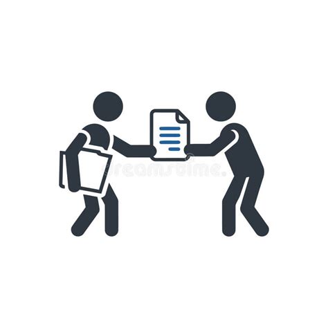 document handover process icon stock vector illustration  transfer