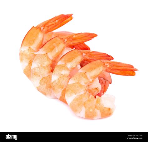 Red Cooked Tiger Shrimps Isolated On White Background Stock Photo Alamy