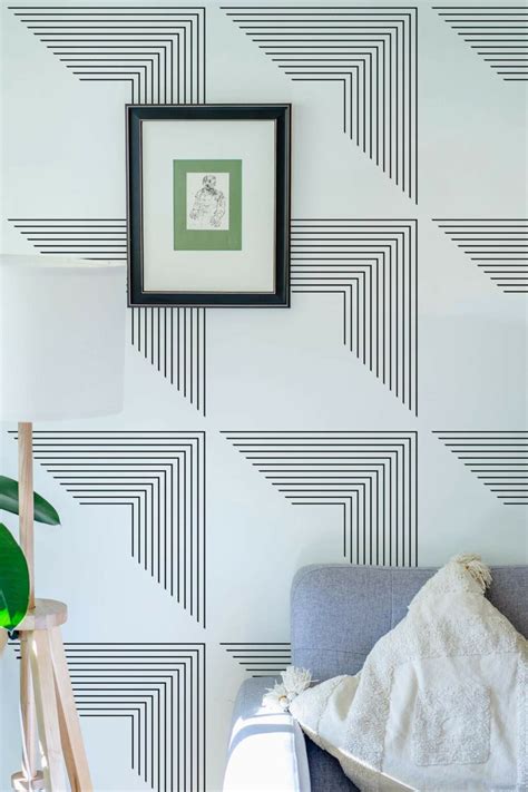 Blue luxury geometric Wallpaper - Peel and Stick or Non-Pasted