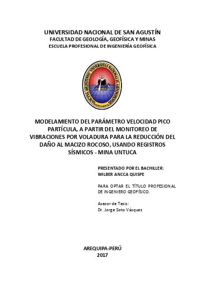 Modelamiento del parámetro velocidad Pico Partícula a partir del