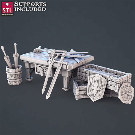 Stl Miniatures Stl0432 Genasi Weapons Table