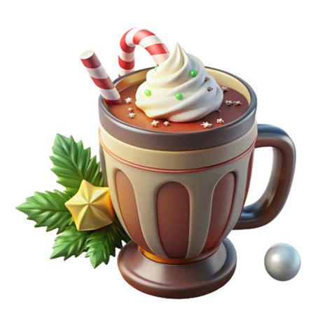 Festive Hot Chocolate With Whipped Cream 56479237 PNG