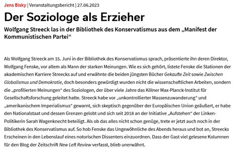 Soziopolis On Twitter Wolfgang Streeck Sprach In Der Bibliothek Des