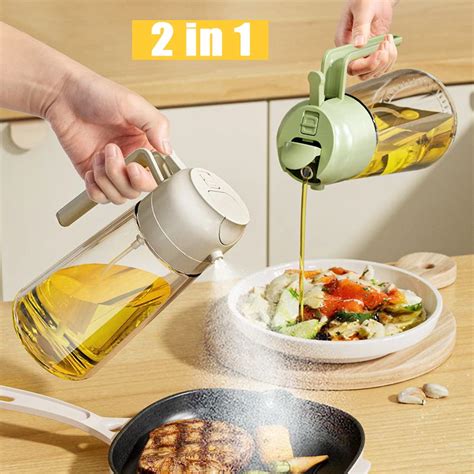 In Oil Spray Bottle Multifunction Glass Oil Bottle For Cooking Bbq