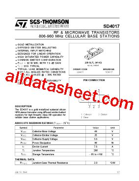 SD4017 Datasheet(PDF) - STMicroelectronics