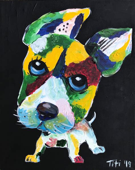 Abstract Dog Painting Art Abstract