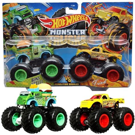 HOT WHEELS MONSTER TRUCKS DEMOLITION DOUBLES POJAZDY BURGER VS FRYTKI 2 PAK Hot Wheels Monster
