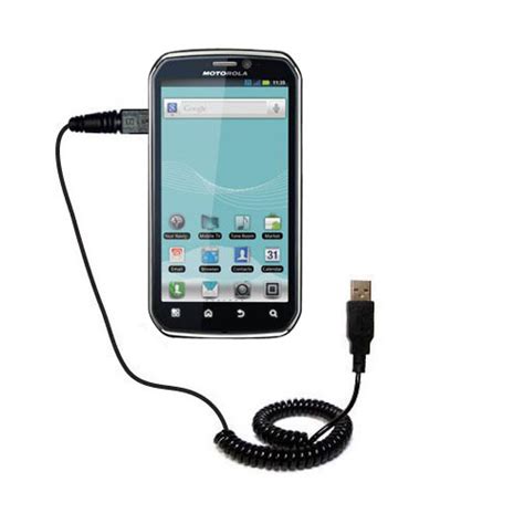 Coiled Power Hot Sync Usb Cable Suitable For The Motorola Electrify With Both Data And Charge