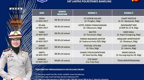 Jadwal Sim Keliling Bandung Januari Hari Ini Alamat