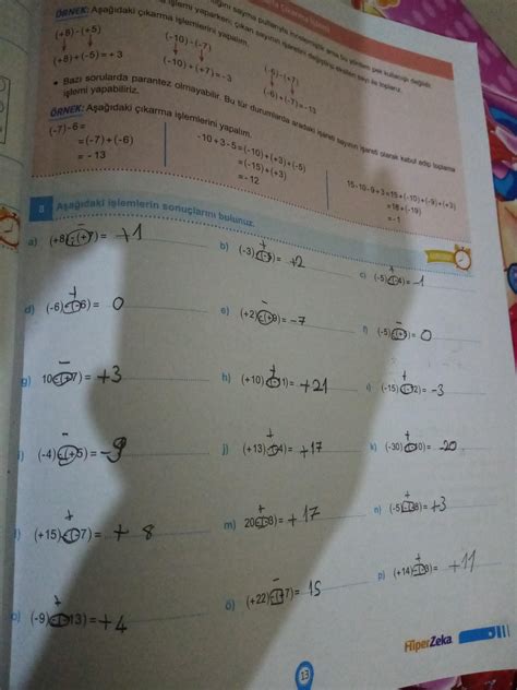 7 sınıf matematik hiper zeka 13 14 15 sayfaların cevap anahtarı acil