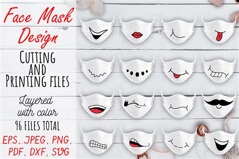 Face Mask Designs - 16 Smile Design. Graphic by OK-Design · Creative ...