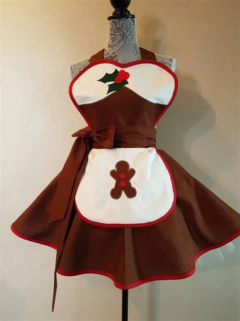 Christmas Ginger Bread Man Christmas Apron Gingerbread Etsy