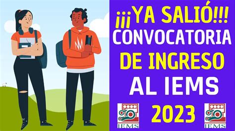 YA SALIÓ la CONVOCATORIA DE NUEVO INGRESO AL IEMS 2023 ciclo