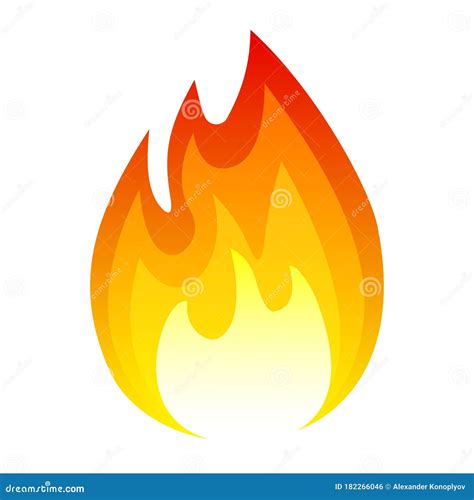 Burning Fire Icon Flame And Hot Heat Light Stock Vector Illustration