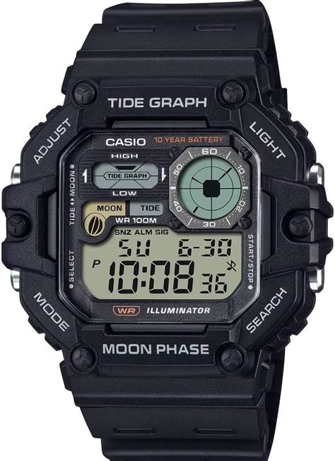 Buy Casio Illuminator Tide Graph Moon Phase 10 Year Battery Digital