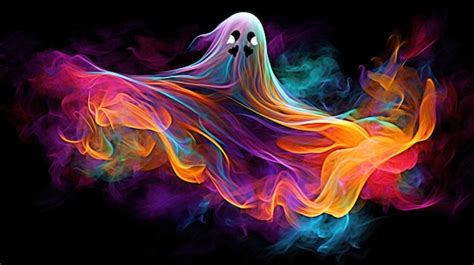 Premium AI Image | illustration of a ghost in colorful tones