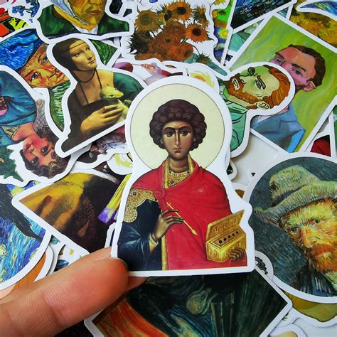 Buy Pcs Famous Art Painting Stickers Pack Aesthetic Stickers For