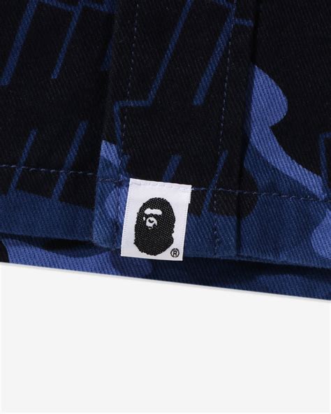 Bape X Undefeated Color Camo Flannel Jacket Navy Undefeated