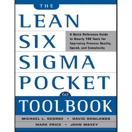 Jual The Lean Six Sigma Pocket Toolbook A Quick Reference Guide To