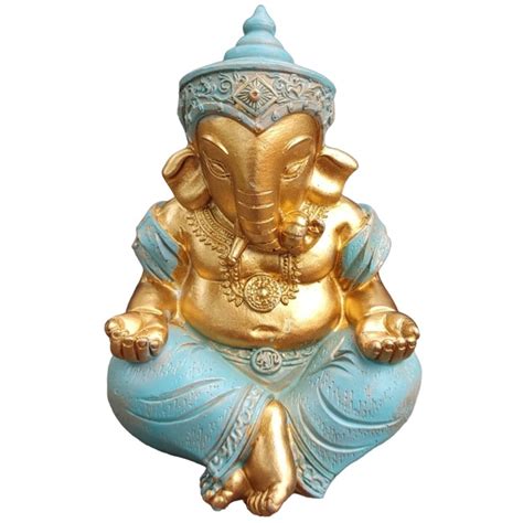 Estatua Ganesha Da Prosperidade Sentado Em Resina 12cm Shopee Brasil