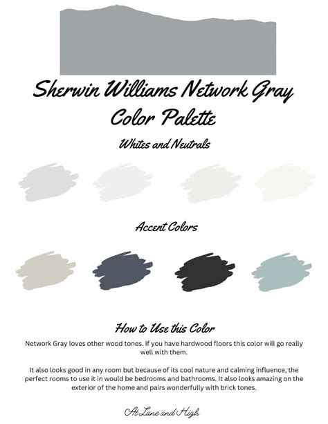 Network Gray by Sherwin Williams Whole Home Color Palette Interior Paint Palette - Etsy