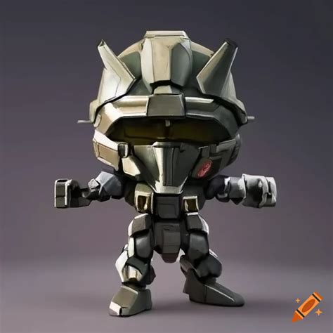 Chibi Gundam Robot With Metallic Armor On Craiyon