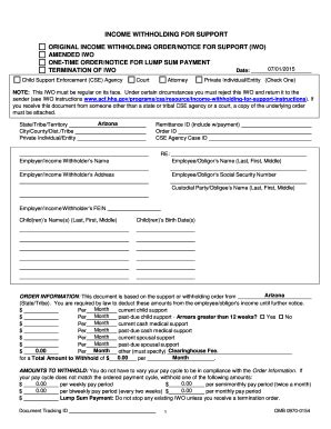 Fillable Online Azcourts ONE TIME ORDER NOTICE FOR LUMP SUM PAYMENT